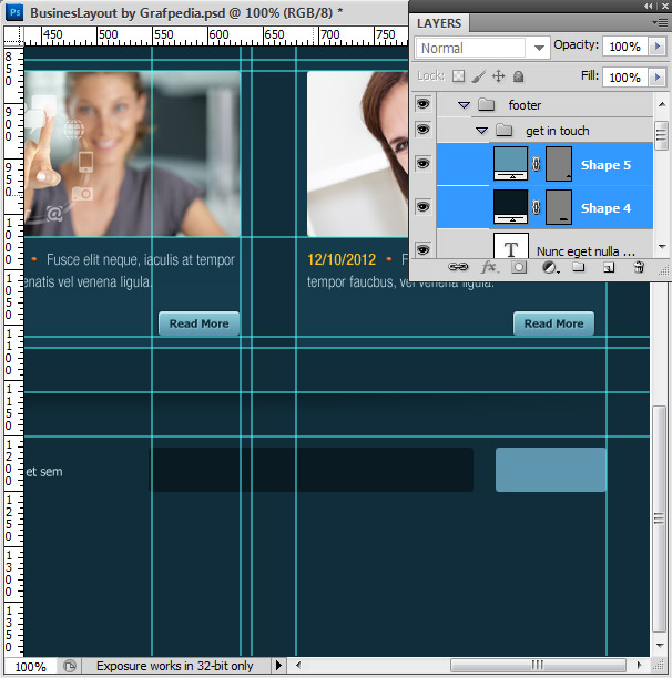 Photoshop tutorial - How To Design A Business Web Layout - step 54