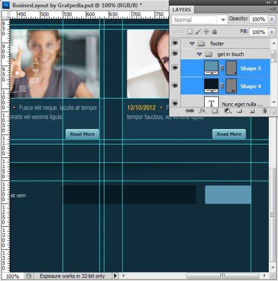 Photoshop tutorial - How To Design A Business Web Layout - step 54
