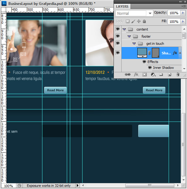 Photoshop tutorial - How To Design A Business Web Layout - step 55