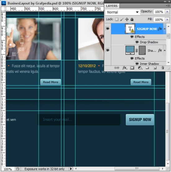 Photoshop tutorial - How To Design A Business Web Layout - step 56