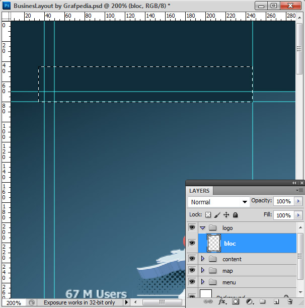 Photoshop tutorial - How To Design A Business Web Layout - step 60