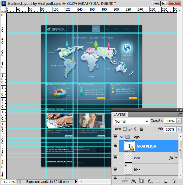 Photoshop tutorial - How To Design A Business Web Layout - step 63