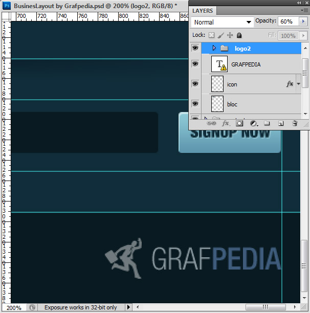 Photoshop tutorial - How To Design A Business Web Layout - step 64