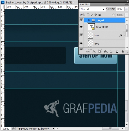 Photoshop tutorial - How To Design A Business Web Layout - step 64