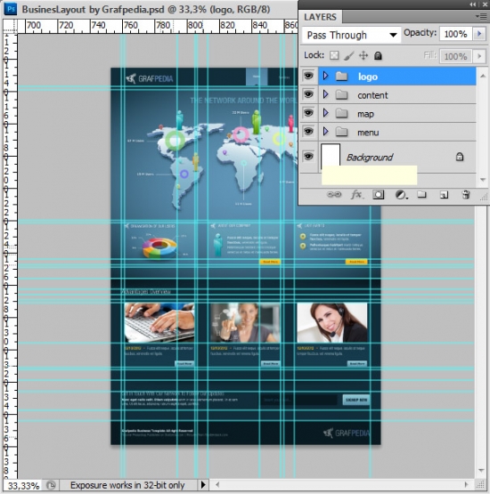 Photoshop tutorial - How To Design A Business Web Layout - step 65