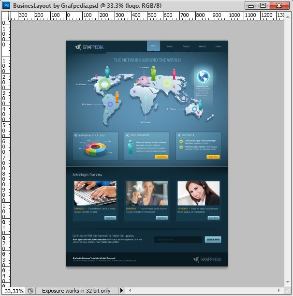 Photoshop tutorial - How To Design A Business Web Layout - step 66
