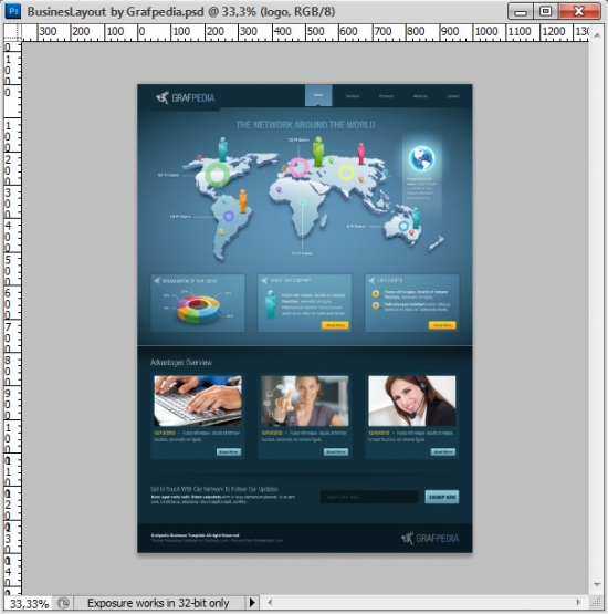 Photoshop tutorial - How To Design A Business Web Layout - step 66