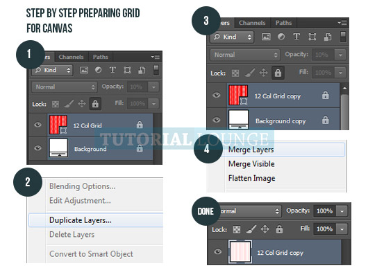 Preparing grid for canvas