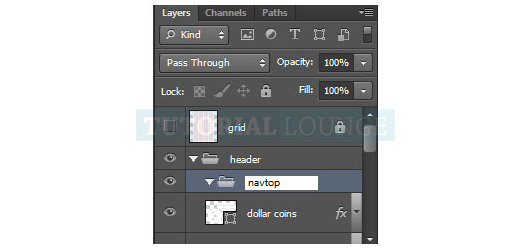 top navigation folder