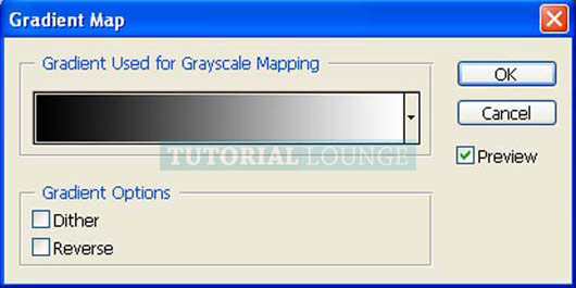 Gradient map adjustment layer box opens