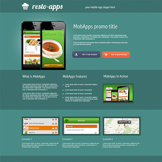 Final Image of Mobile App Landing Page