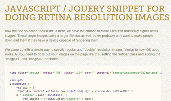 Useful jQuery Snippets and Plugins for iPad