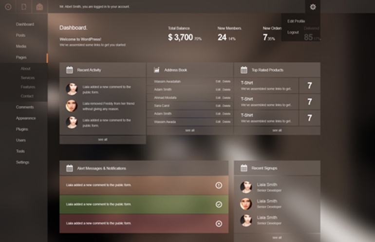 8 Of The Very Best FREE Web Admin Dashboard Mockups 6