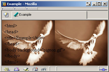 Example page with background