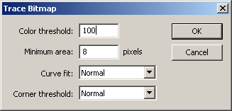 Trace bitmap properties