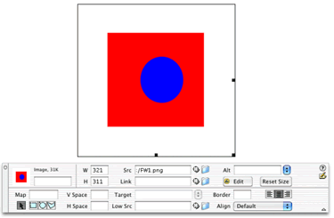 Figure 6 The change in the Fireworks symbol is reflected immediately in the Dreamweaver page where the image appears