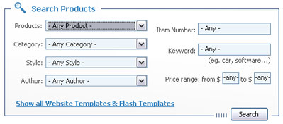 TemplateMonster's search form