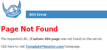 TemplateMonster.com custom 404 page