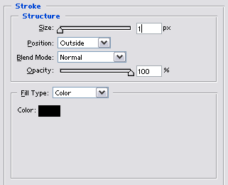 Layer Style - Stroke settings