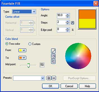 corel draw colors
