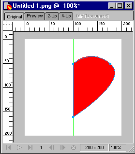 heart drawing: one half