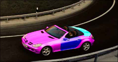 Color-change of a car Tutorial: Final Result