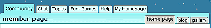 Example of tabbed navigation