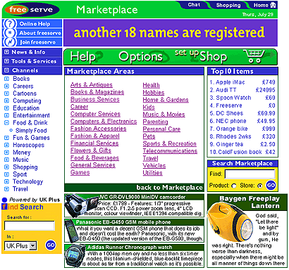 (Old Freeserve) marketplace mock