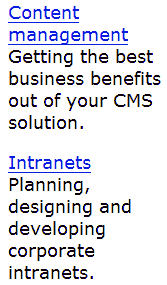 Example of blue, underlined hyperlinks working well