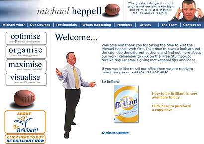 Screenshot of www.michaelheppell.com