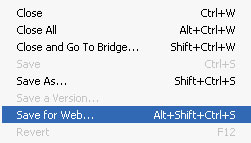 Adobe Photoshop Save for Web...