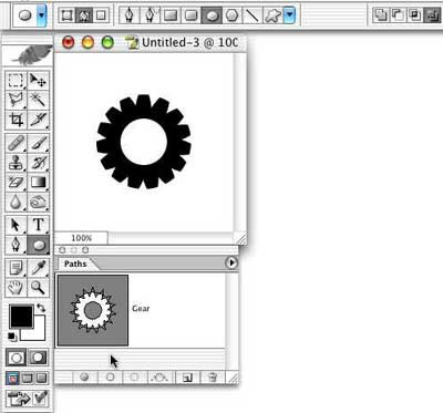 Compound Paths - Creating a Gear Tutorial: Final Result