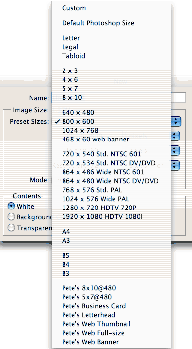 Preset Document Sizes - Make Your Own! | Photoshop Articles
