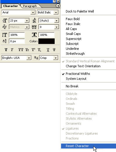 Character Tab