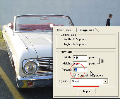 Resample & Save within the Save for Web Dialog