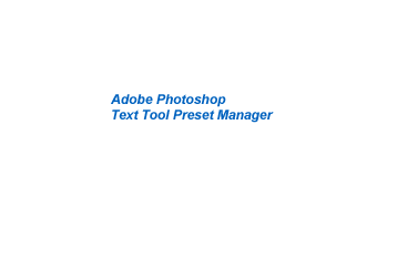 Creating Text Style Presets