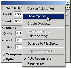 Show Options