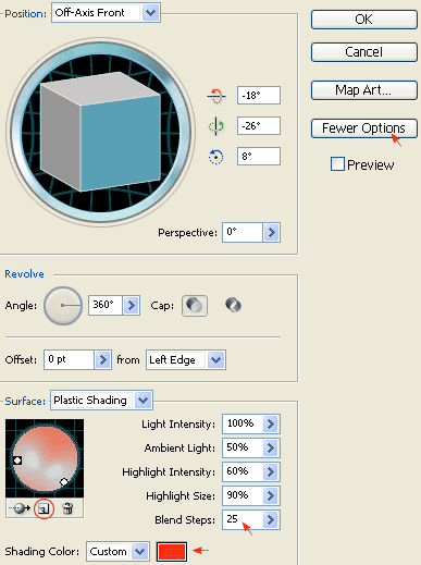 3d revolve setting