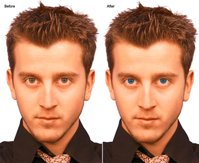 Replace Eye Color Tutorial: Final Result (Click to enlarge)