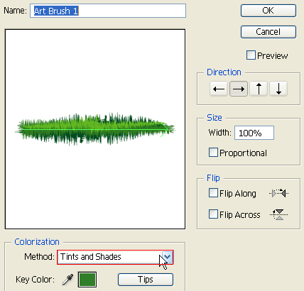 art brush options