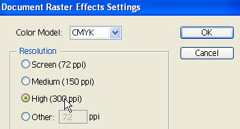 raster effects setting
