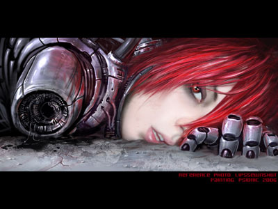 Painting the Cybergil Tutorial: Final Result (Click to enlarge)