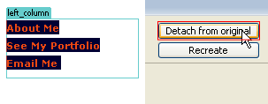 detach library item