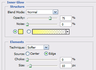 Spark Inner Glow Settings