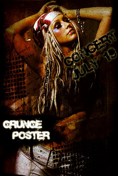 Christina Aguilera Dirty Grunge Poster Tutorial: Final Result (Click to enlarge)