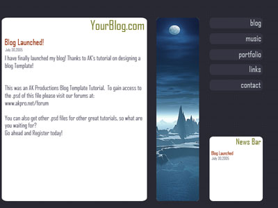 Creating Your Very Own Blog Template Tutorial: Final Result (Click to enlarge)