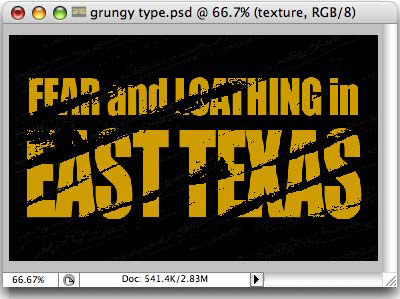 Photos within Type, Part 2: Grungy Type2  Tutorial: Final Result