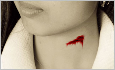 Creating Realistic Blood in Photoshop Tutorial: Final Result (Click to enlarge)