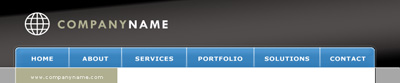 Clean Business Header Tutorial: Final Result (Click to enlarge)