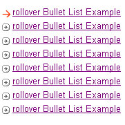 Rollover Bullet List Images